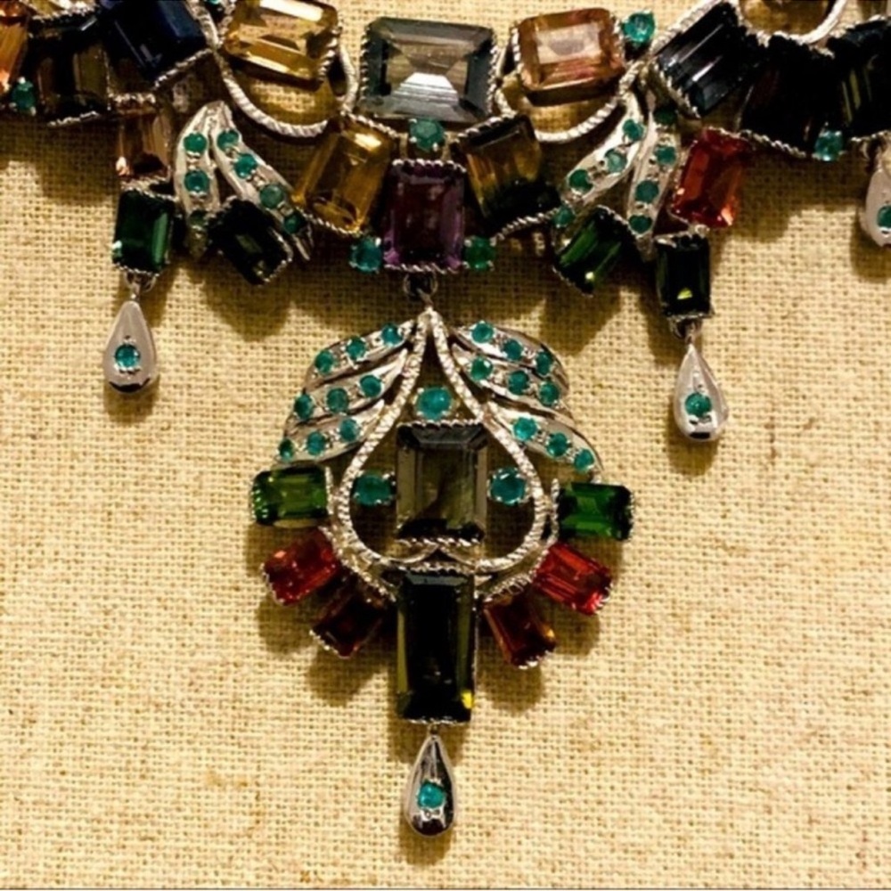 Semi-Precious Stone Statement Necklace - Picture 3 of 11